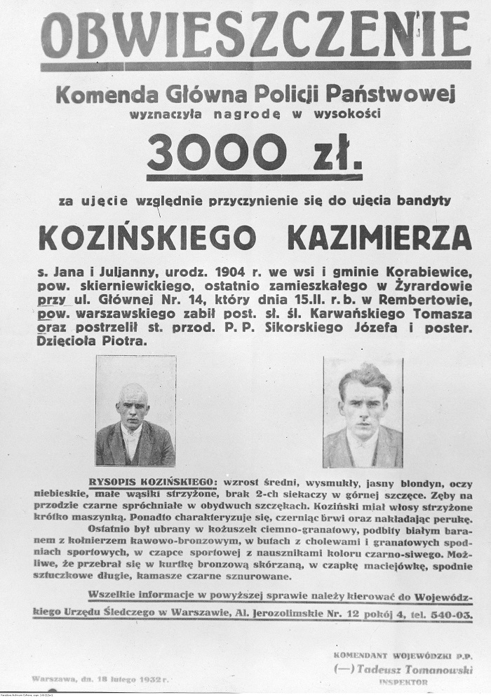 List Gończy 1932