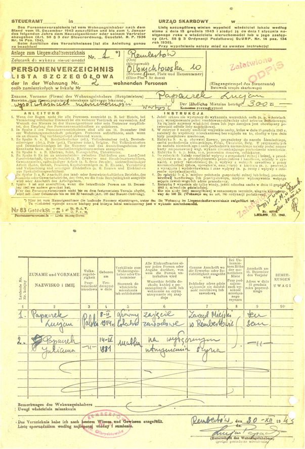 Lista szczególowa 1943