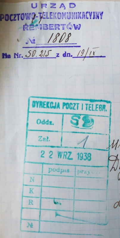 Urząd pocztowo-telekomunikacyjny Rembertów 1938