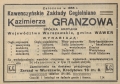 reklama cegielni Granzowa 1923 rok