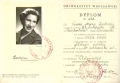 Dyplom ukończenia studiów 1956