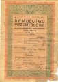 wiadectwo Przemyslowe 1933