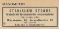 reklama Faebryki Termimetrw z 1928 roku