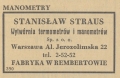 reklama Wytwórni Manometrów 1939