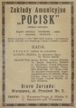 reklama Z.A. Pocisk z 1923 roku